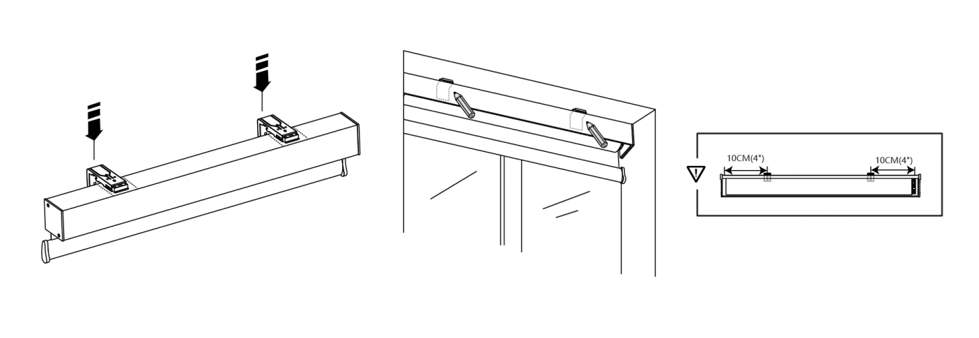 Mark positions for inside top mount blinds