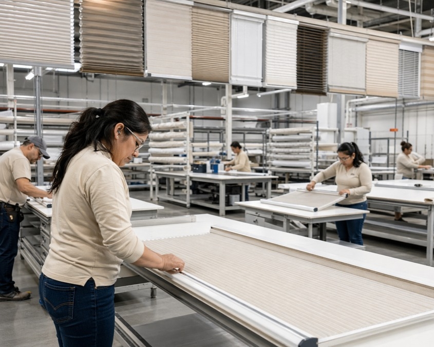Window coverings manufacturing floor