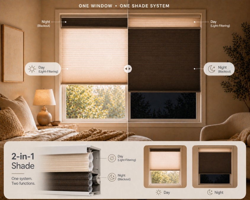 2-IN-1 SHADE motorized shade hero