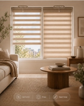 Zebra shades for light control and privacy