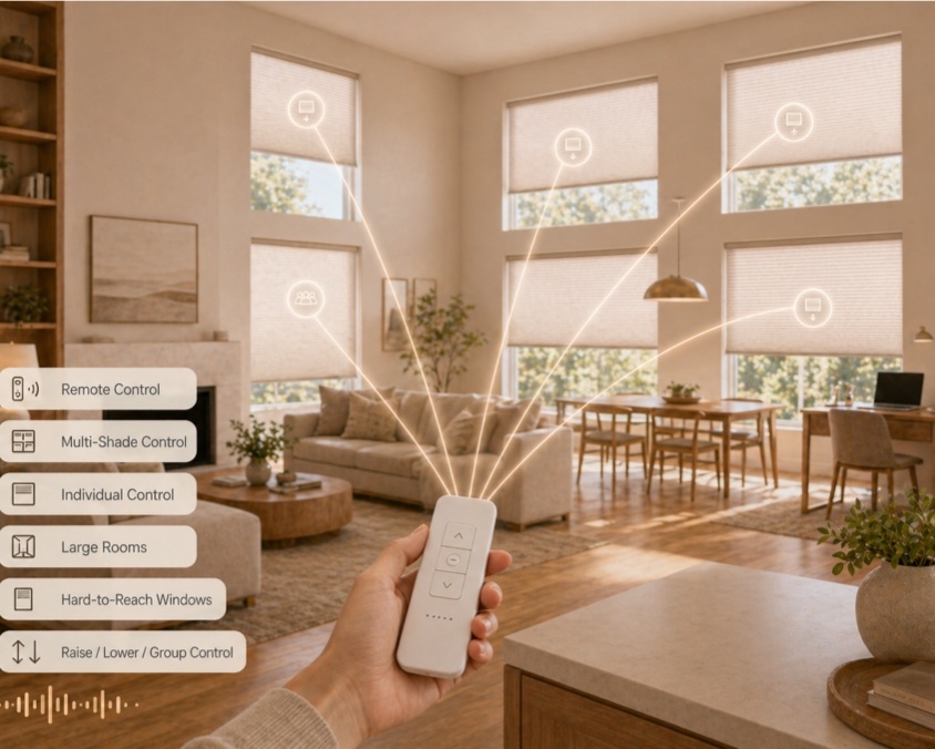 Remote control operation for high windows
