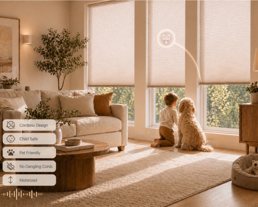 Cordless smart shades for increased security