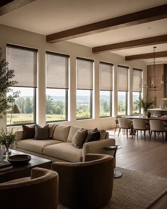 Living room motorized shade quantity planning