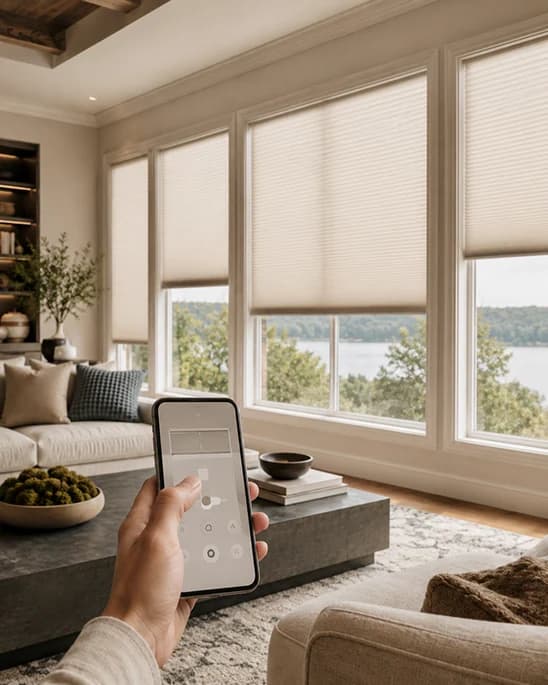 Smartphone app control for motorized shades