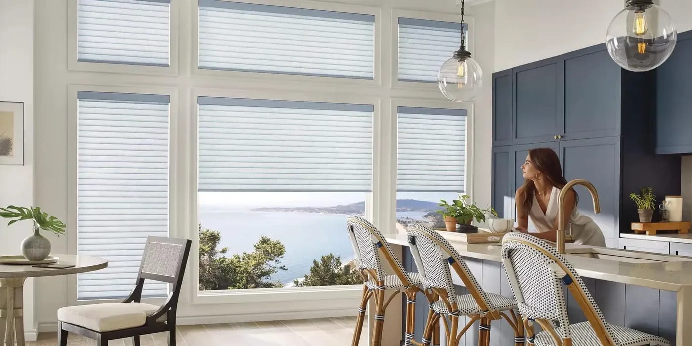 Wood blinds close-up