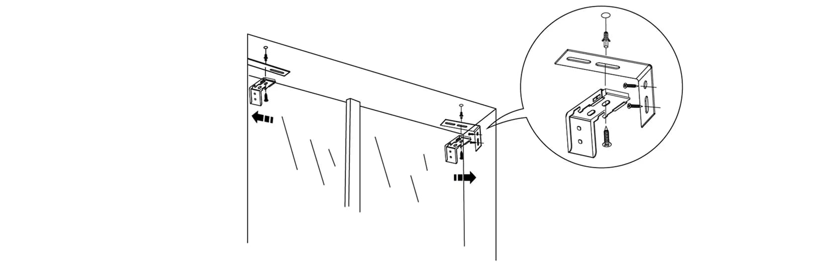 Install brackets for inside side mount blinds