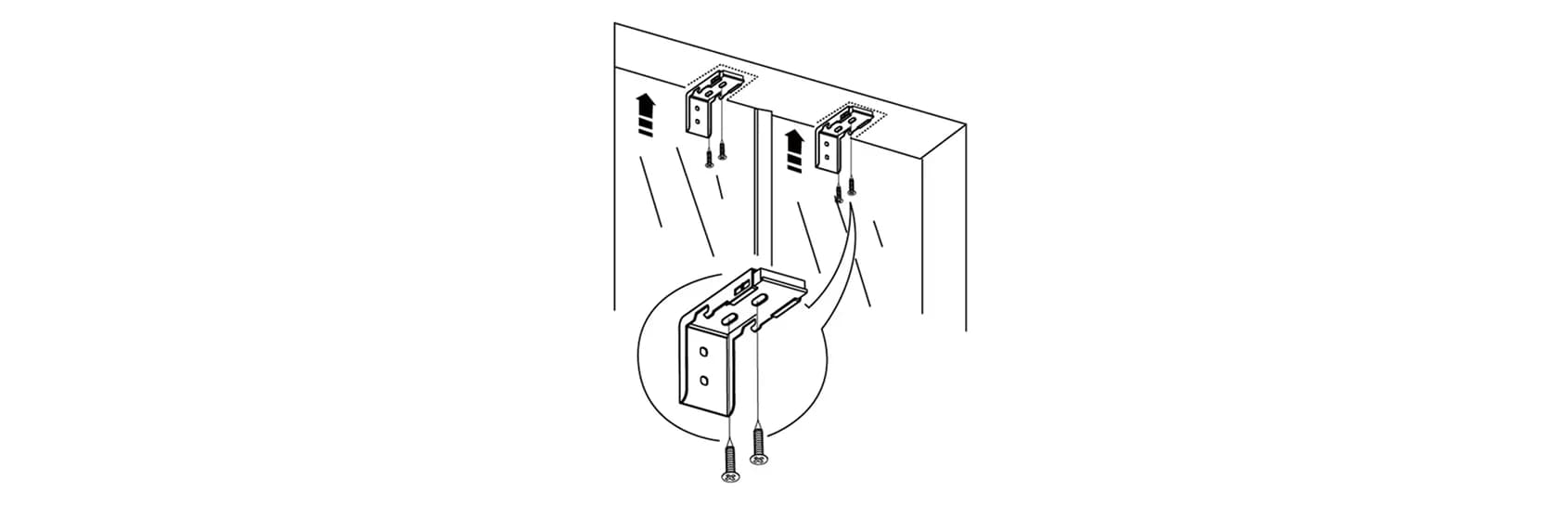 Install brackets for inside top mount blinds
