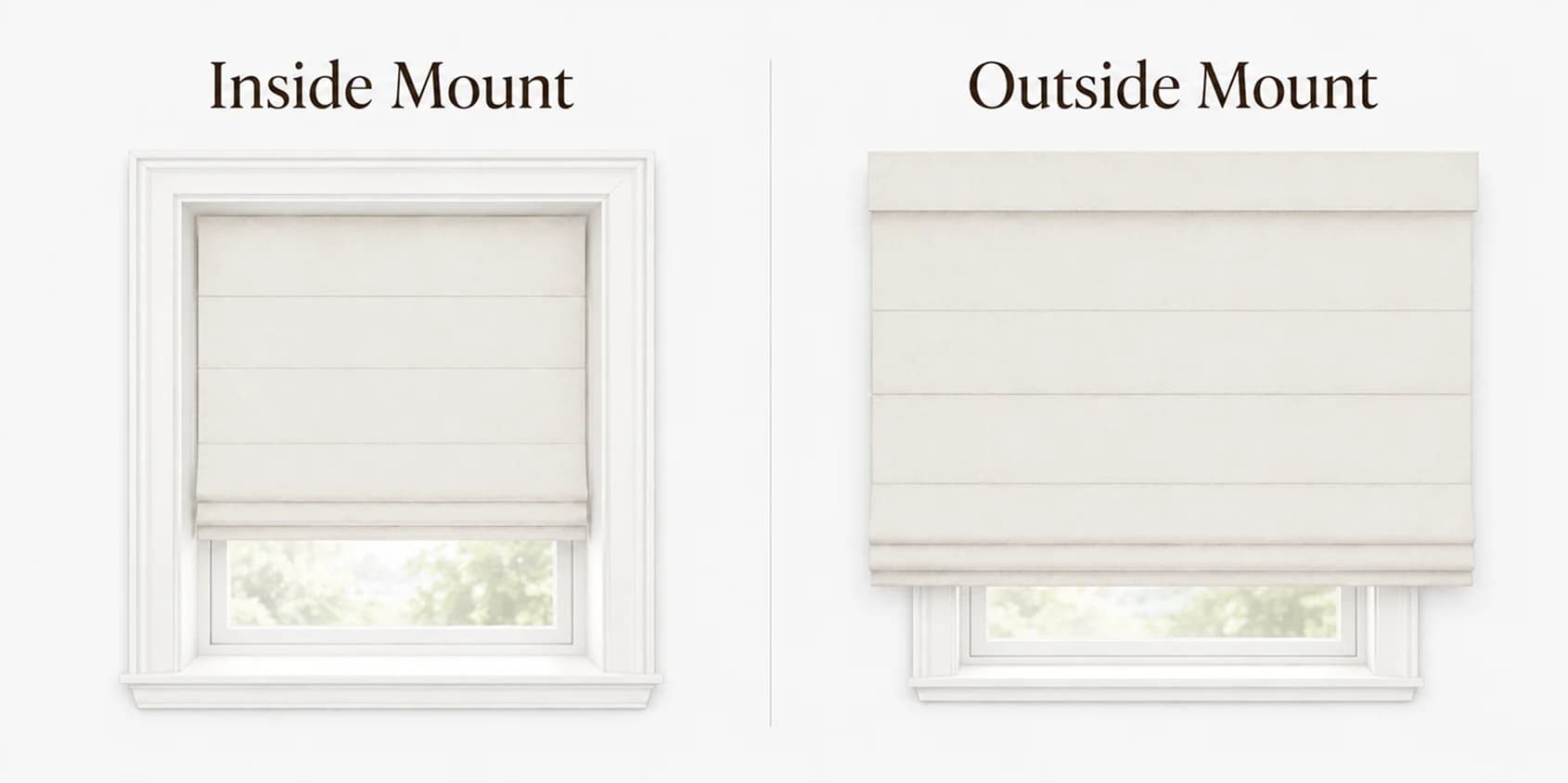 Inside mount and outside mount comparison