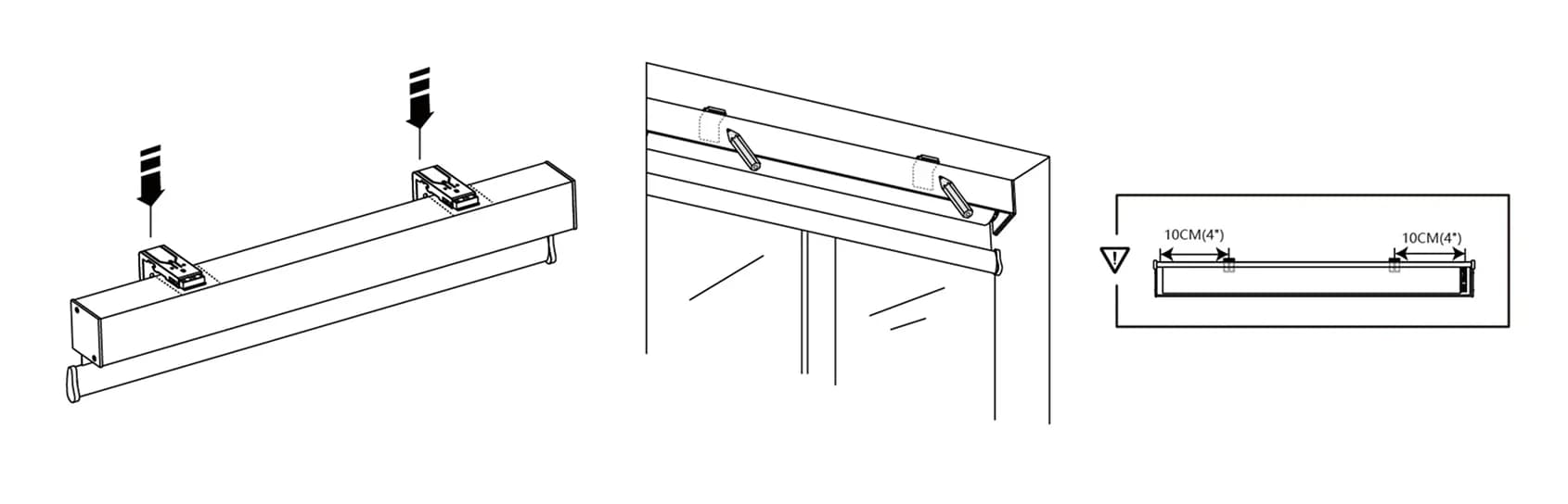 Mark positions for inside side mount blinds