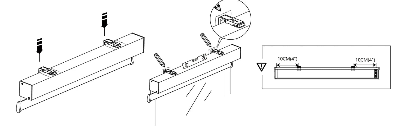 Mark positions for outside top mount blinds
