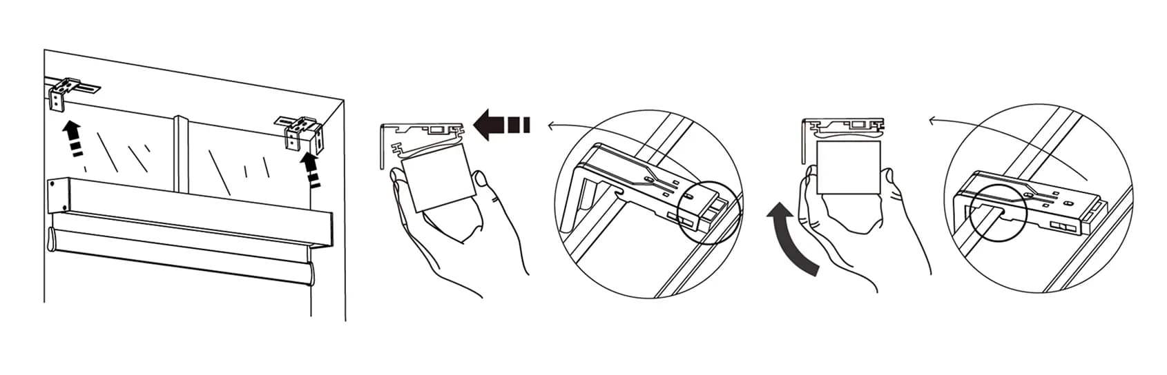 Install shade for inside side mount blinds