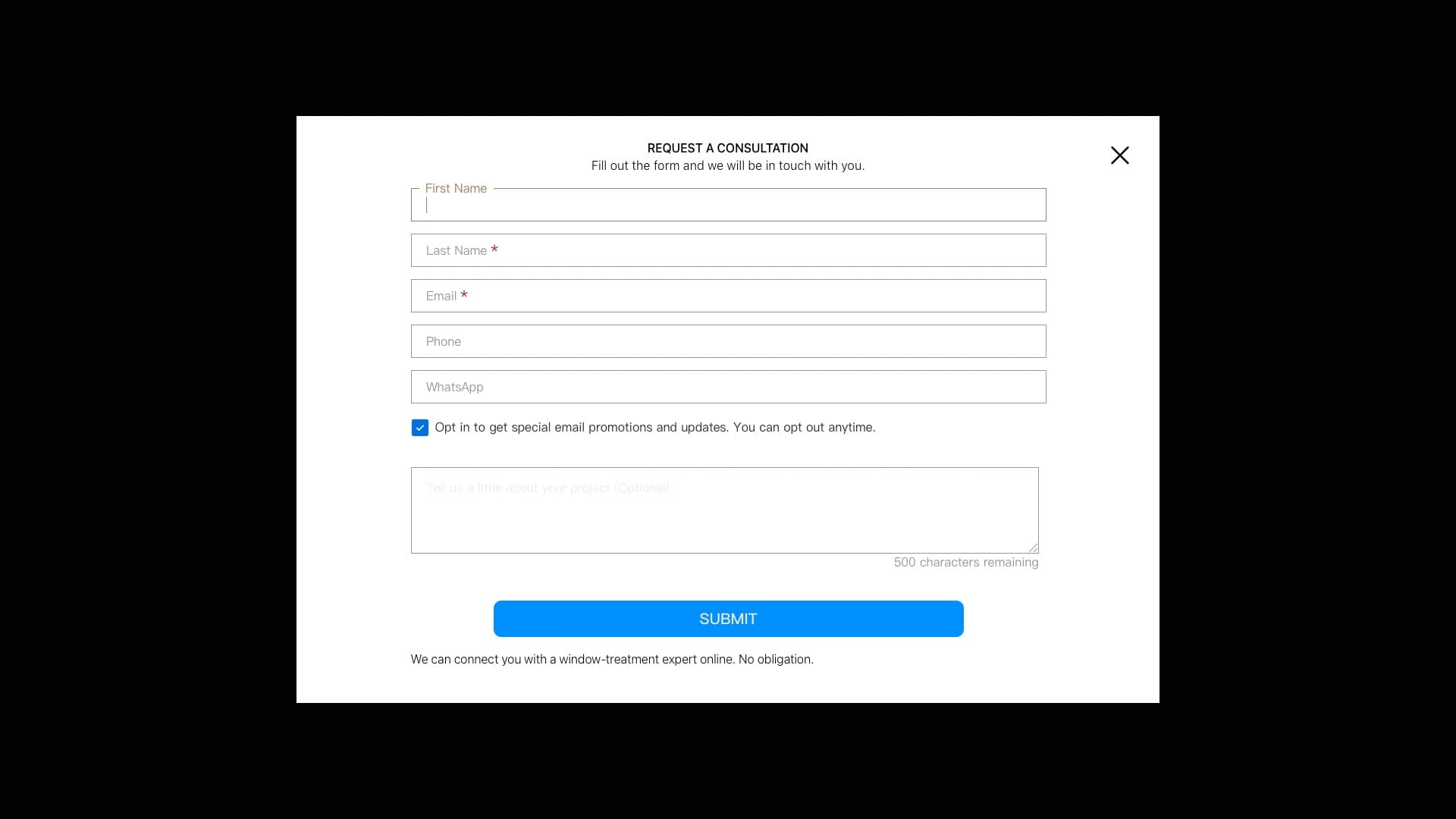 Consultation modal design reference
