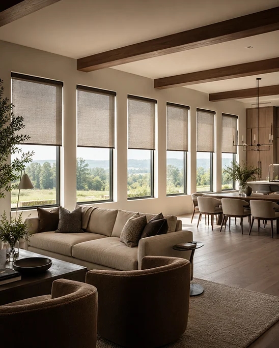 Living room motorized shade quantity planning